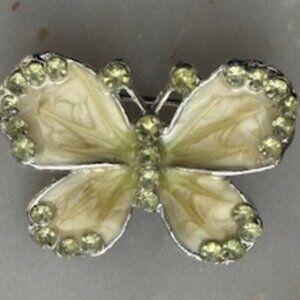 Butterfly shaped brooch-Enamel and rhinestone accents